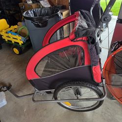 Aosom Elite 360 Swivel Bike Trailer for Kids Double Child Two-Wheel Bicycle Cargo Trailer
