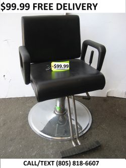 BARBER HAIR SALON MAKE UP STYLIST CHAIR BLACK CHROME FREE DELIVERY