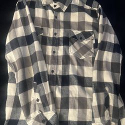 Hurley Men’s XL White/Blue Flannel Used