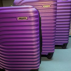 Dejuno Craft Hardside Lightweight Spinner Luggage, Purple, 3-Piece Set