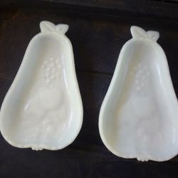 Two Milk Glass Medium Sized Platters