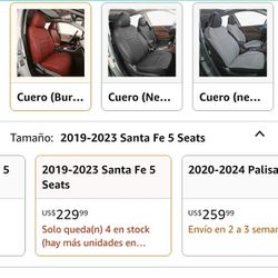 EKR Custom Fit Car Seat Covers Full Set for Hyundai Santa Fe 2019 2020 2021 2022-5-Seats, PU Leather (Burgundy)
