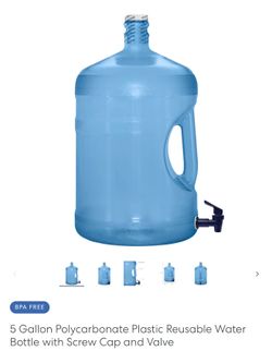 5 Gallon Water Bottle screw cap with tap dispenser Set of 6