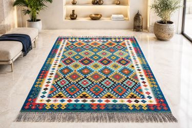 Handmade Birds Pictorial Rug 3.11 x 5.10 ft, Handmade High Quality Afghan Wool Carpet, Scenic Bird Art Rug