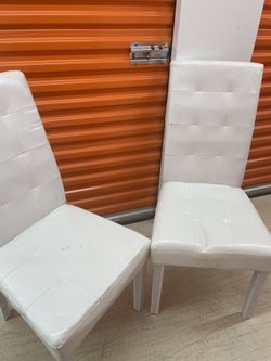 White Leather Dinning Chairs