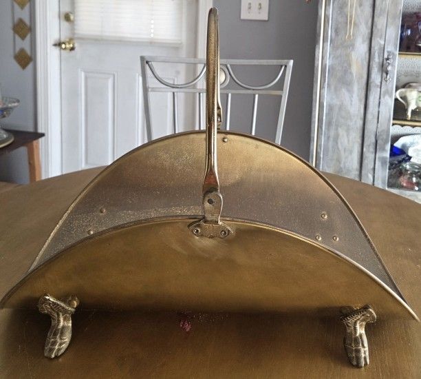 Vintage Brass Fireplace Wood Holder