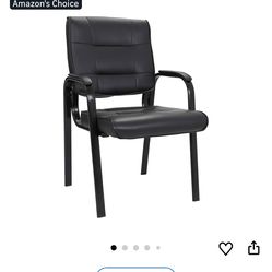 ZenStyle Office Leather Guest Chairs, Office Reception Chairs Executive Side Chair with Bonded Leather and Black Metal Frame for Waiting Room, Confere