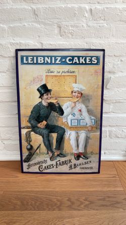 Vintage Leibniz cakes metal sign