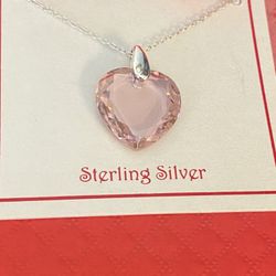 Sterling Crystal Heart Pendant