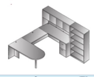 Napa u shape with bullet + bookcase