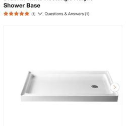SB6036R 60 in. L x 36 in. W Single Threshold Alcove Shower Pan Base with Right Drain