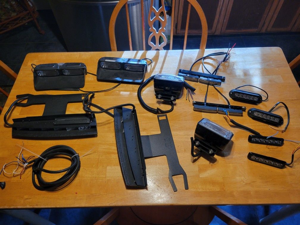 LOT of BLUE LED Police / /Emergency Lights