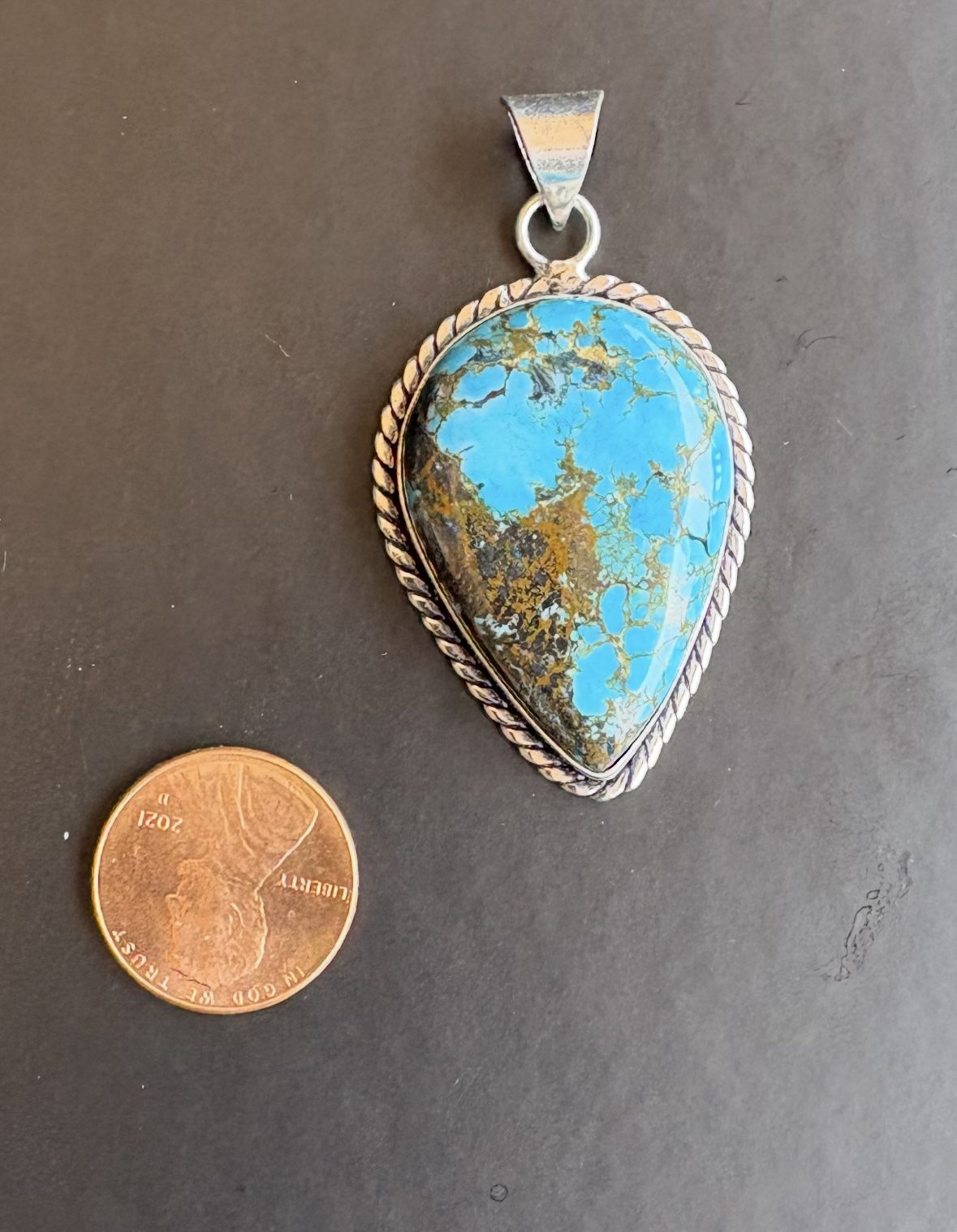 Turquoise And Silver 925 Pendant