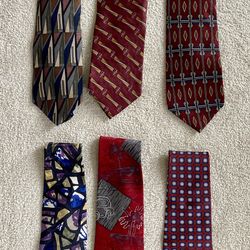 Lot Of 6 Neck ties. Neutral Colors!