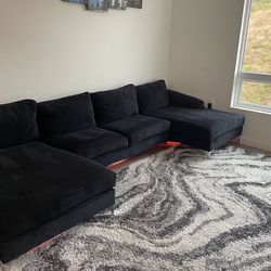 Black U Shaped Couch