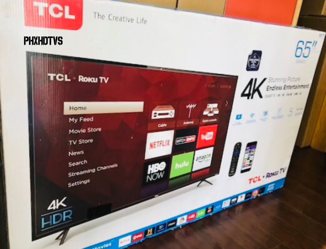 65” 4K TCL ROKU UHD HDR SMART LED TV 2160P TAX ALREADY INCLUDED FREE LOCAL DELIVERY