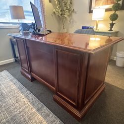 Vintage antique brown office desk