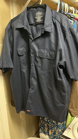 Dickies Men’s Dark Blue Short Sleeve Shirt Temp Control Cooling Large XXL