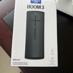 Brand New / Sealed - Ultimate Ears Boom 3 Wireless Bluetooth Speaker, Bold Sound + Deep Bass, Bluetooth, Magic Button, Waterproof, 15 Hours Battery, R