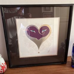 Erte Signed And Numbered 200/300 Heart/Purple  Serigraph 