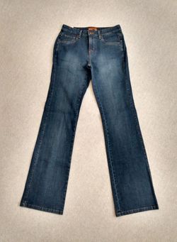 BRAND NEW WITH TAG LADIES SLIM SILHOUETTE NO GAP WAISTBAND DARK SANDED RINSE LEE STRETCH BLUE JEANS SIZE 5/6 LONG