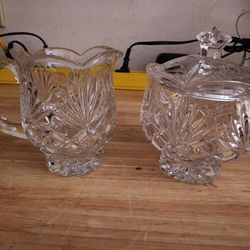 Noritake Hampton Hall Crystal Sugar Bowl and Creamer Set