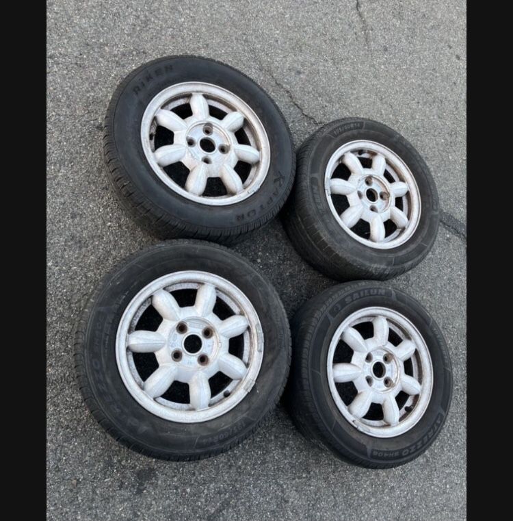 4 - 195/60r14 4x100 4x3.94 Stock Mazda Miata NA Xa Xb Echo Wheels Rims tires!