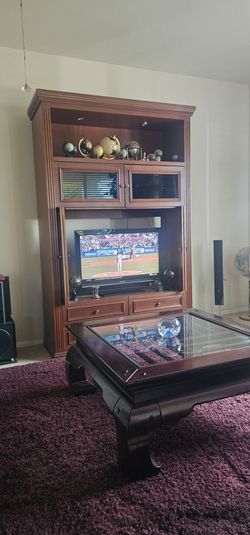 entertainment center plus Sony TV