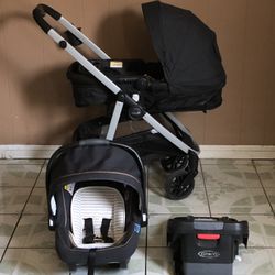 PRACTICALLY NEW GRACO MODES NEST TRAVEL SYSTEM STROLLER CAR SEAT AND BASSINET 3 IN 1