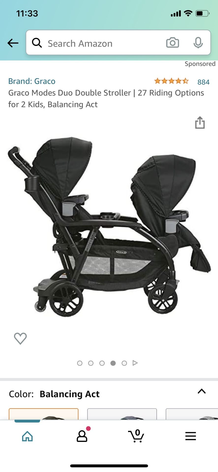 Graco Modes Duo Double Stroller | 27 Riding Options for 2 Kids, Balancing Act