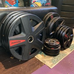 365 Lb Xmark Brand Olympic Rubber Encased Steel Weight Plates