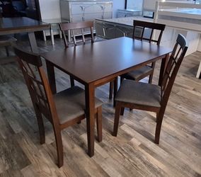 Dining Set 5pcs Color Walnut