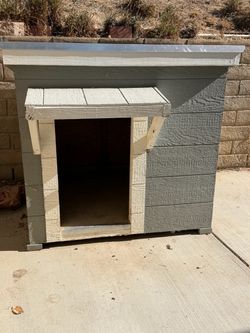 Large Wooden Dog House with Metal Roof