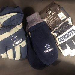 3 Pair Of Dallas Cowboys  Gloves