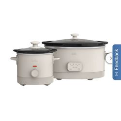 Used-Bella 6 Quart Slow Cooker With 2 Quart Cooker Set  1/2 Off!