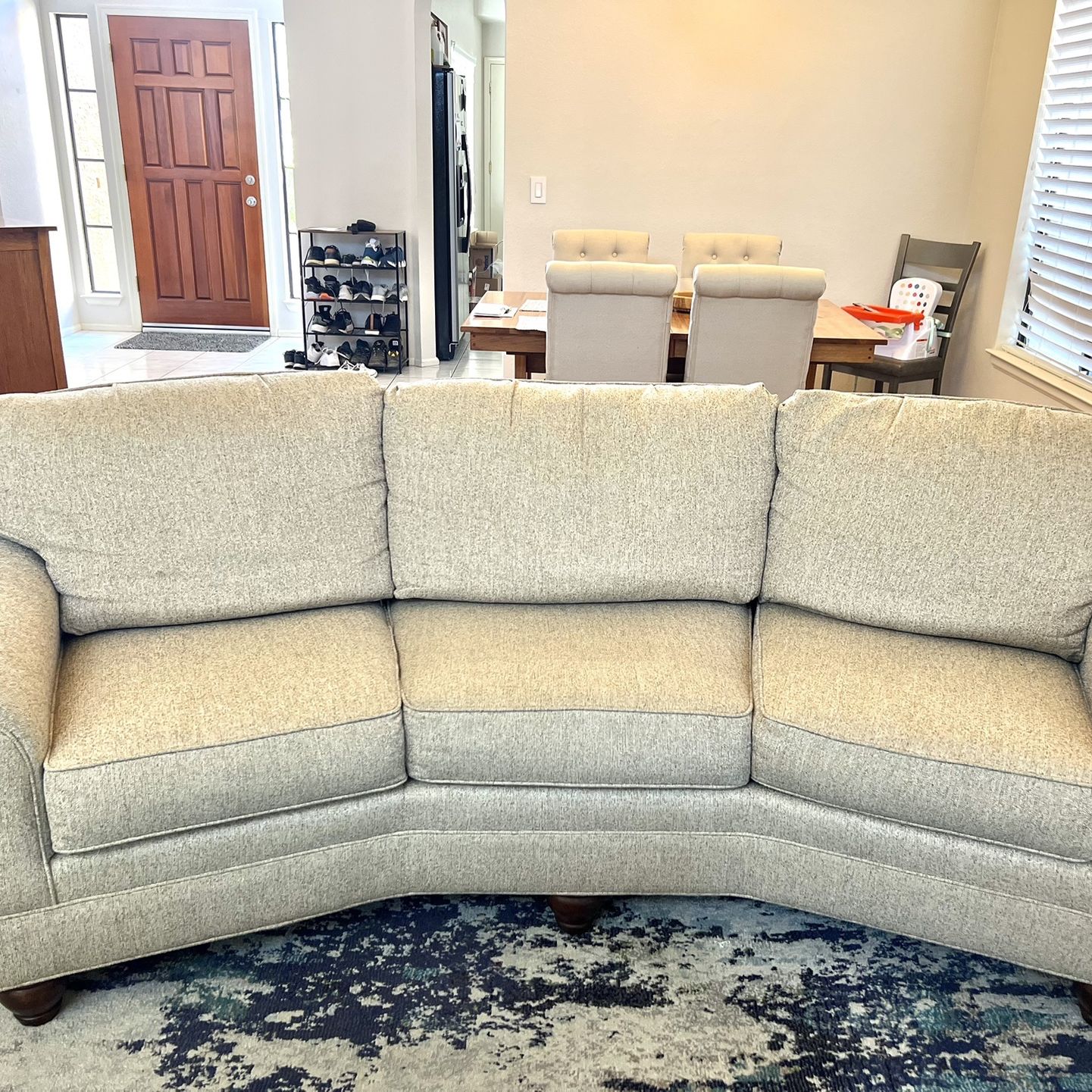 Beautiful Curved 3-cushion Couch For Sale!