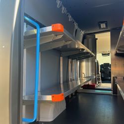 2024 Ram ProMaster EV ban folding shelving adjustable, heavy-duty shelves