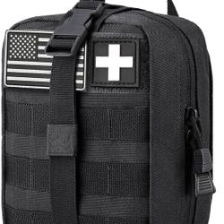 Molle ifak pouch first aid kit bag empty tactical medical pouch emt belt pouch med rip away small rescue tool pouches (Black