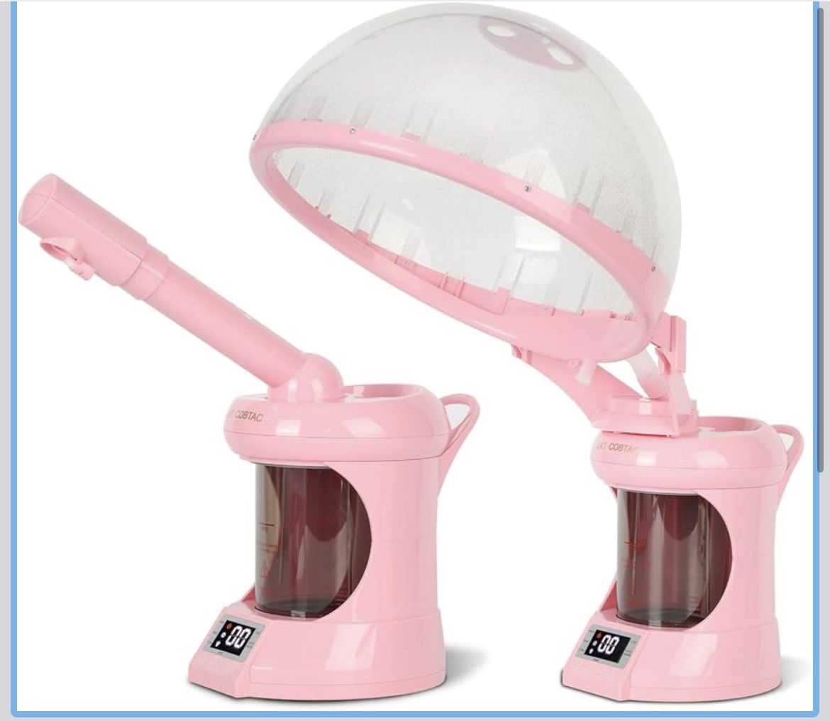 2-in-1 Hair and Facial Steamer with Extendable Arm,Face Steamer for Deep Cleaning