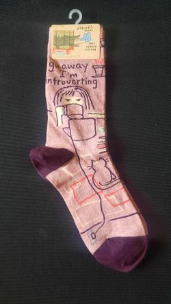 Blue Q Crew Socks - Size 5-10 - Cute/Novelty