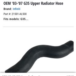 G35 Upper Radiator Hose