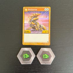 Bakugan Battle Planet Aurelus Skorporos B400 Card 175 Fist Icon BakuCores
