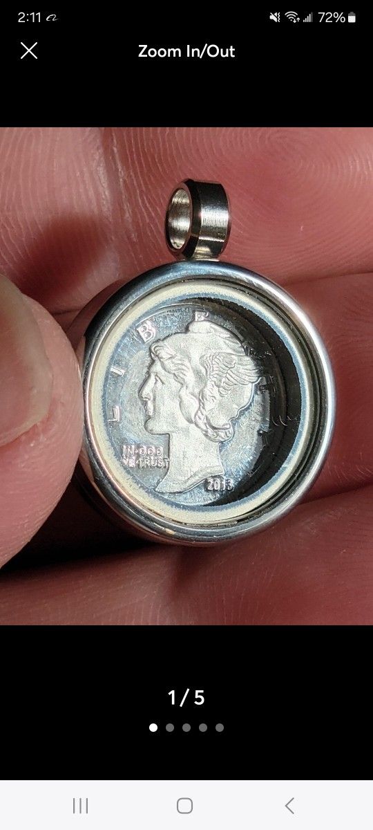 20mm Vintage Sterling Silver Floating Pendant Locket Unisex Jewelry