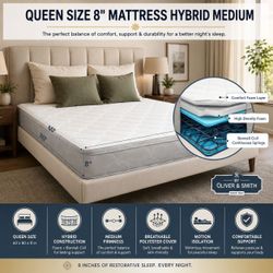 QUEEN SIZE 8" MATTRESS HYBRID MEDIUM