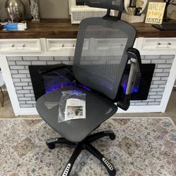 GABRYLLY Ergonomic Office Chair, High Back Home Desk Chair with Headrest, Flip-Up Arms, 90-120° Tilt