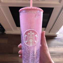 New Pink Starbucks Glitter Cup