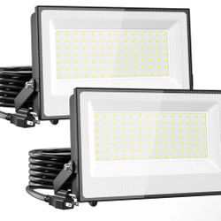 Onforu 100W LED Flood Light Outdoor, 9000LM Super Bright Security Lights 2 PK