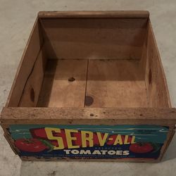 Vintage Serv-All Tomatoes Wooden Crate