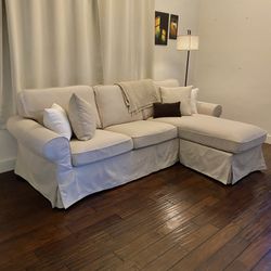 Delivery - Reupholstered Hallarp Beige UPPLAND Sectional Sofa