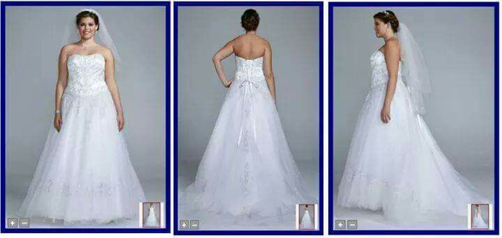 Size 20w David's bridal strapless tulle ball gown (white)